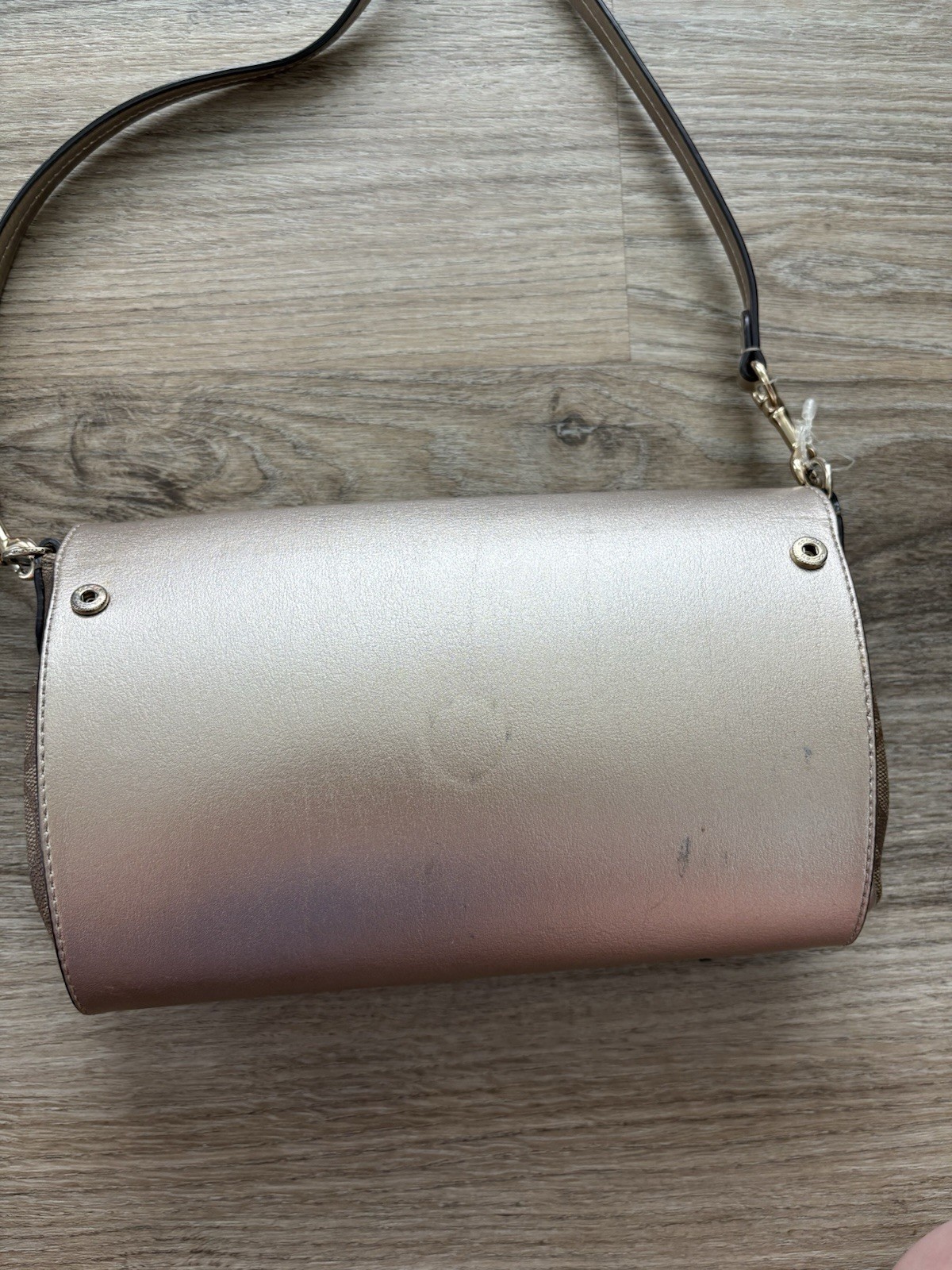 Coach Signature Logo Pink/Brown Reversible Flap Crossbody Bag