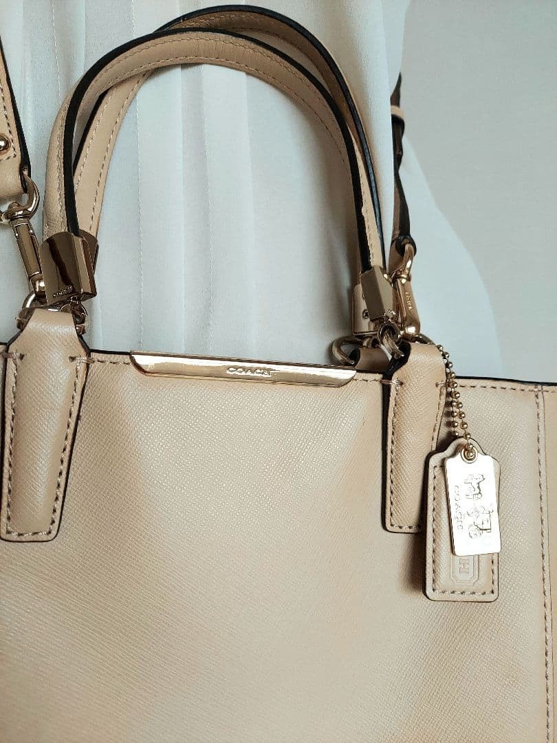 COACH Beige Shoulder Bag Crossbody Formal
