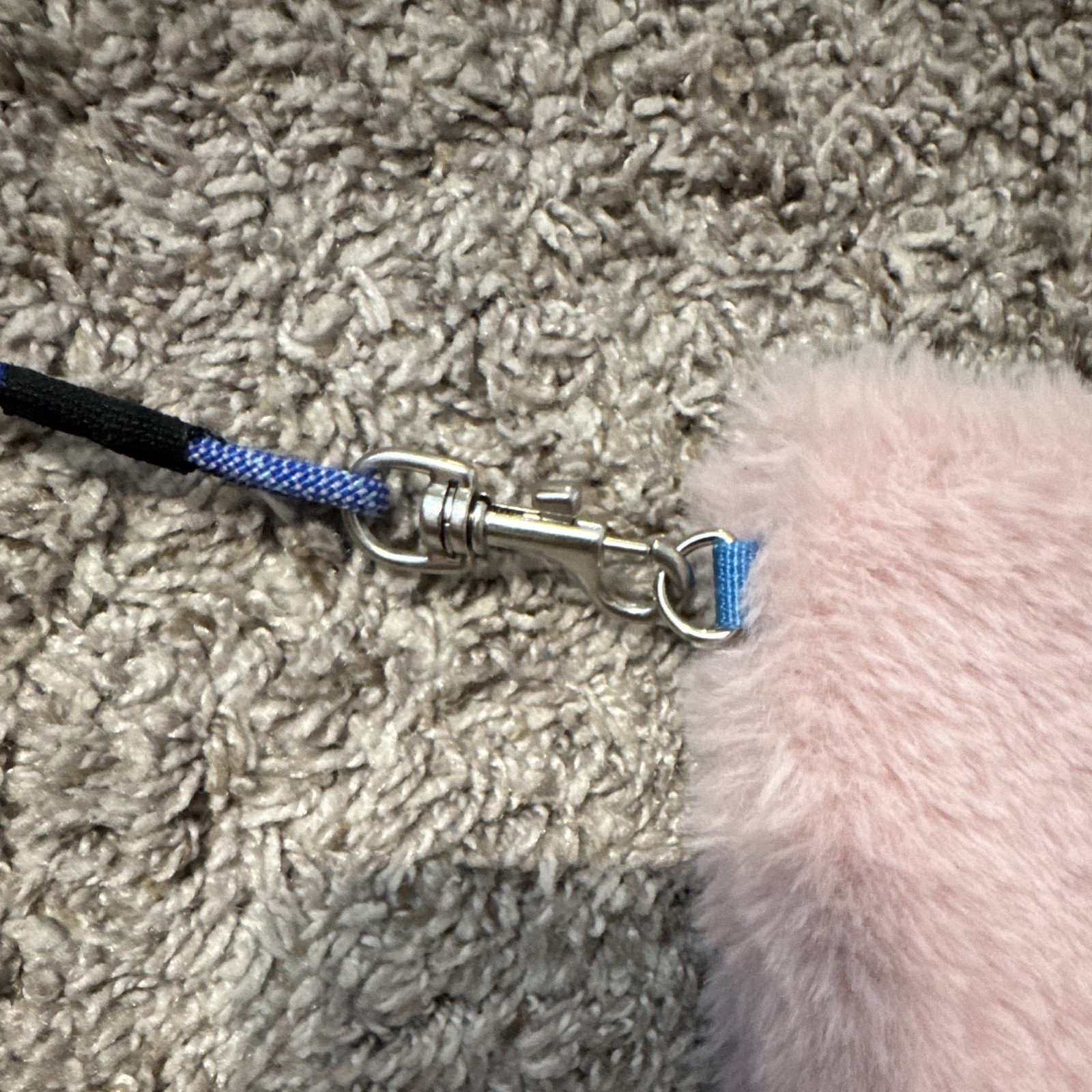 KAVU Pink Zip Wristlet Pouch w/ Blue Wrist Strap