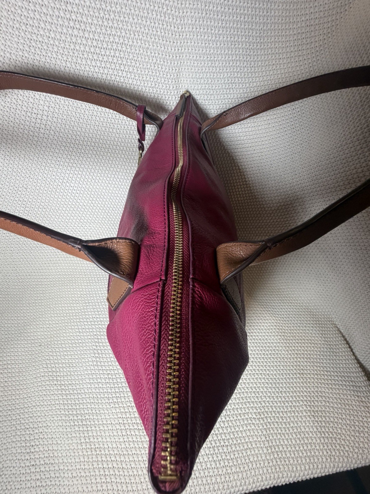 Fossil Fiona Tote Raspberry Wine Color NWT