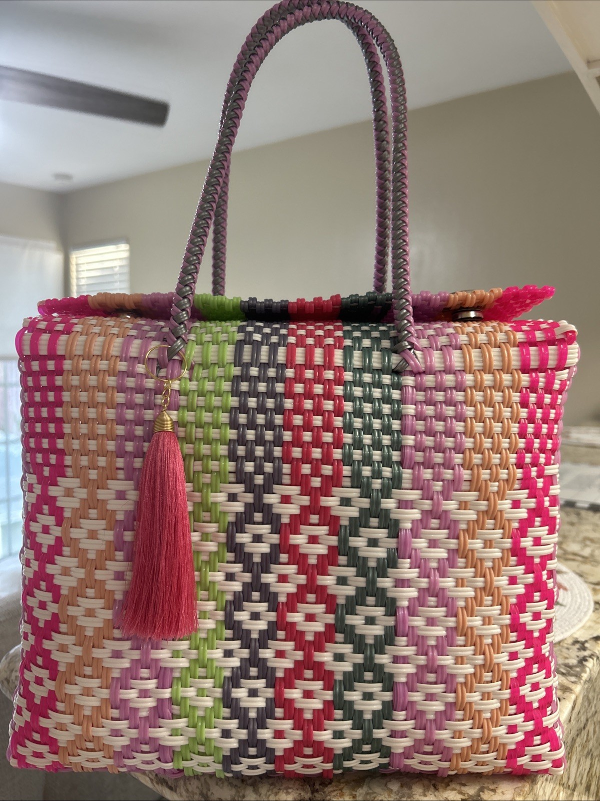 HANDWOVEN Multicolored TOTE made in Oaxaca, Mexico