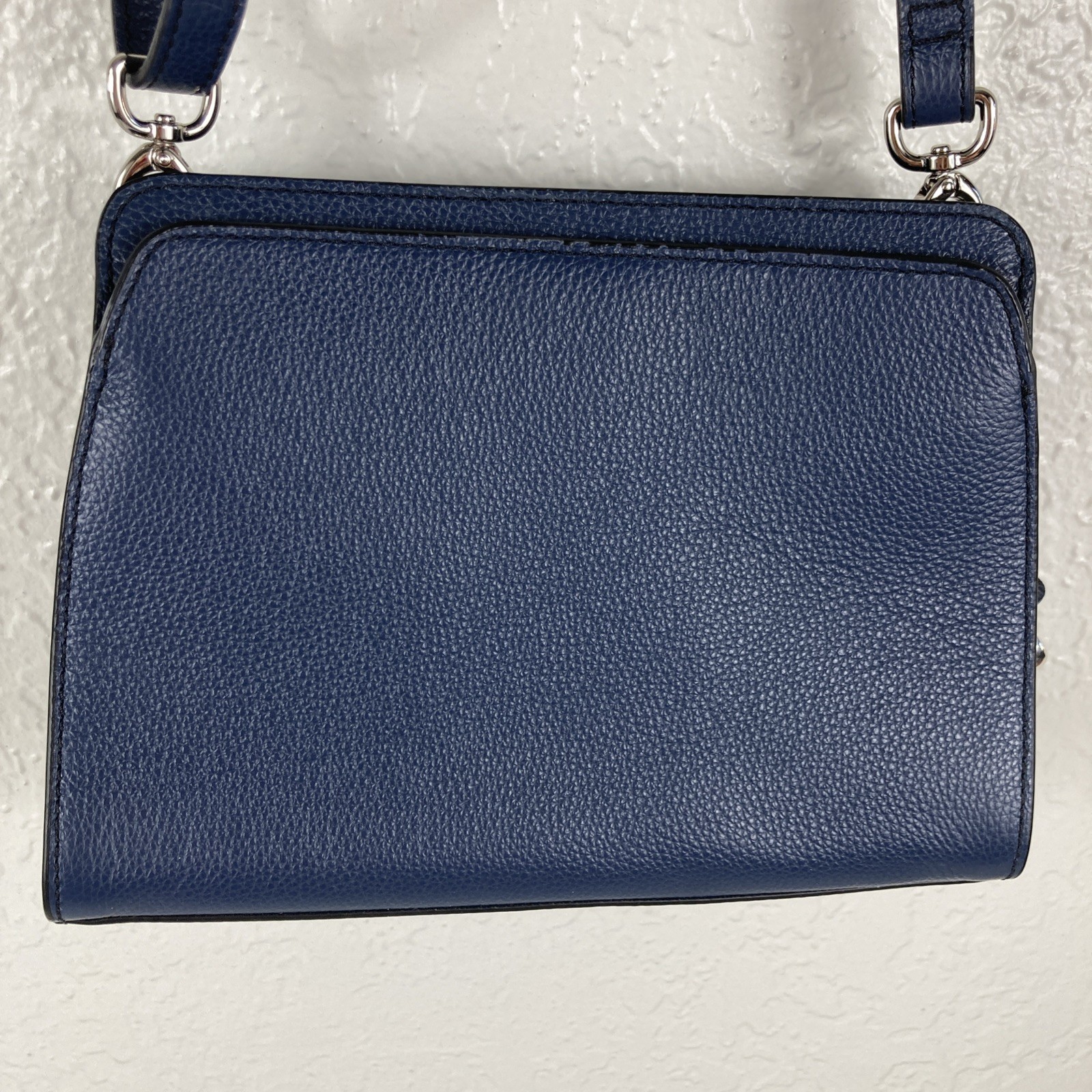 Brighton Interlok Collection Georgina Organizer Dark Blue Weave Crossbody Wallet