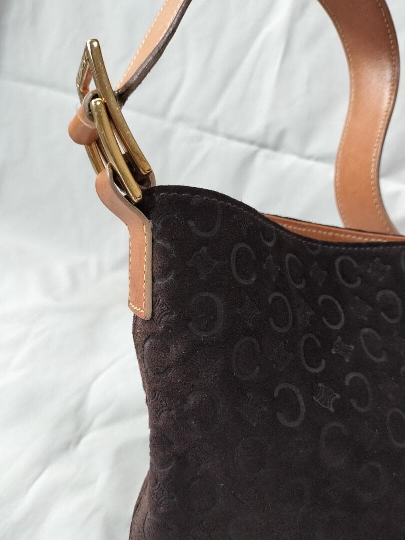 CELINE Shoulder bag C Macadam Suede Dark Brown From Japan