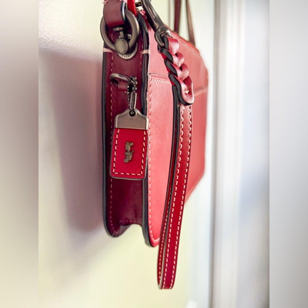 Coach Soho 1941 Crossbody Wristlet in Washed Red Glovetanned Leather