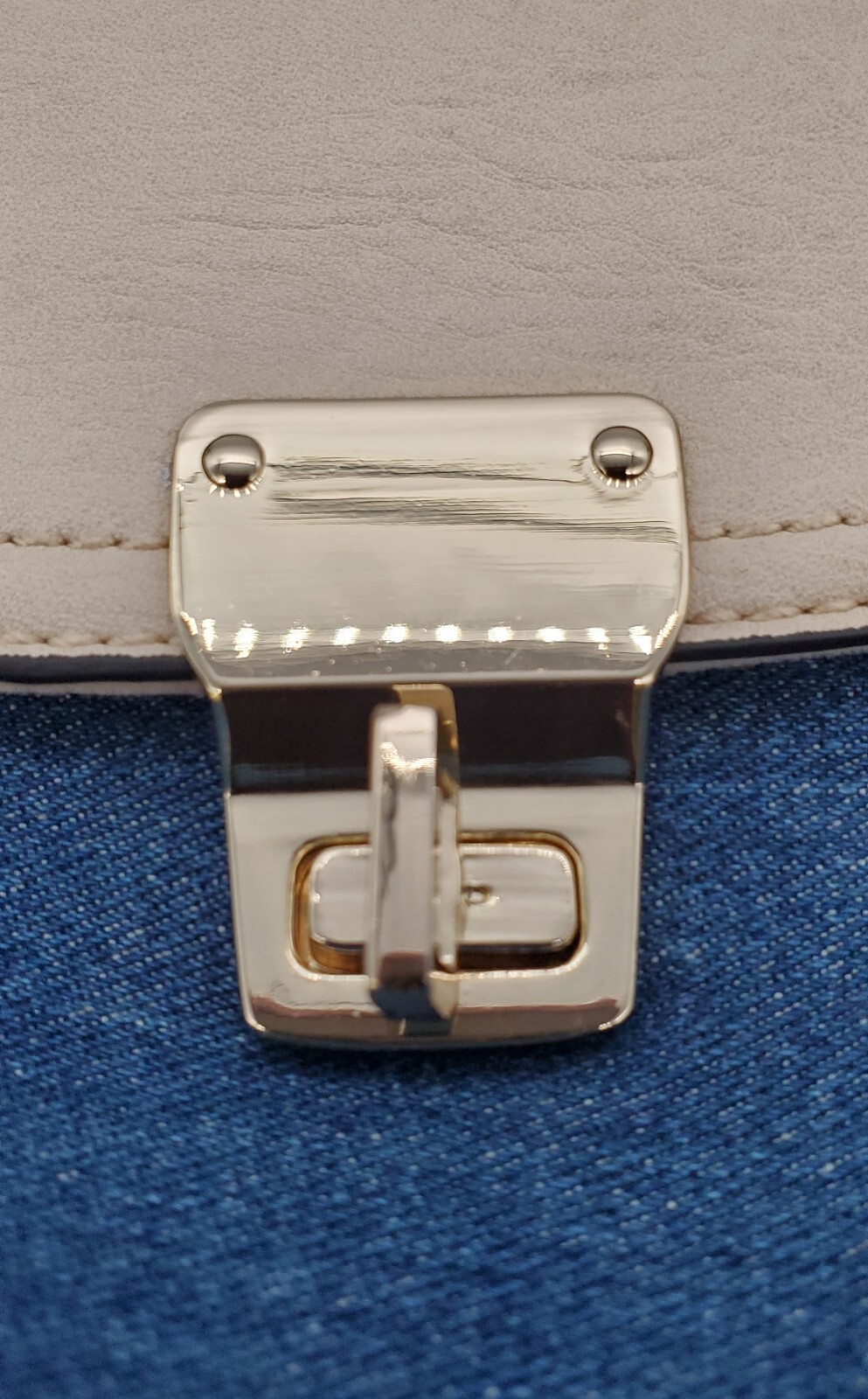 Coco + Carmen Women’s Handbag Blue And White With Brown Straps Crossbody Bag