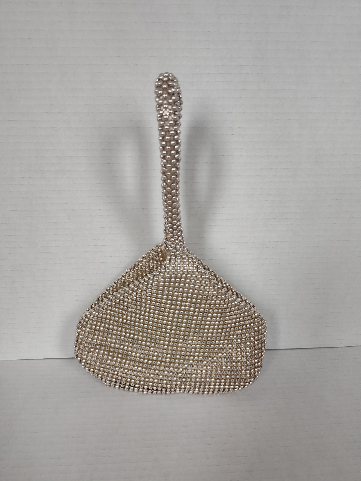 Jessica McClintock Staci Gold Beaded Purse Formal Evening Bag Zipper & Snap