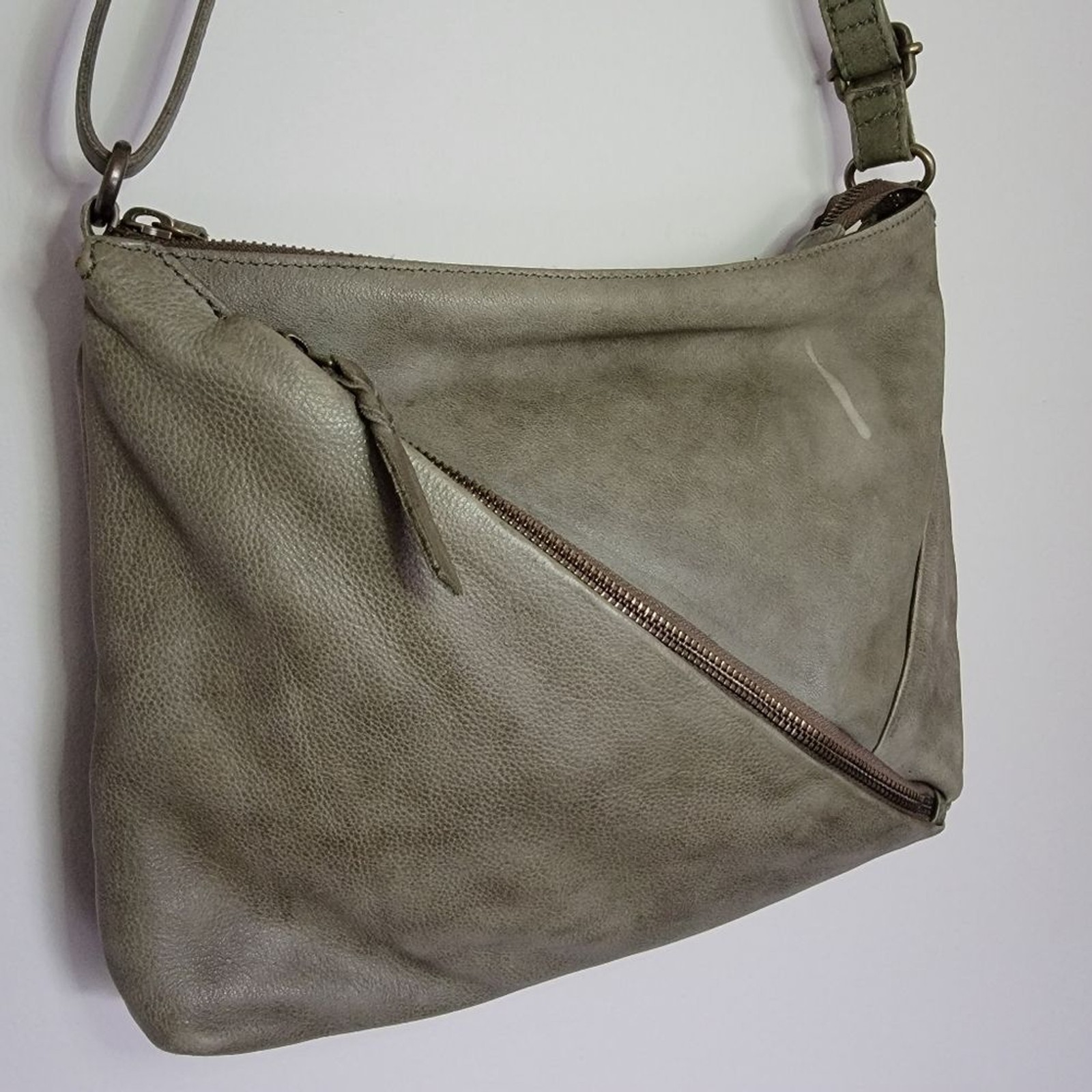 Anthropologie Cut ‘N Paste Olivia Green Leather Crossbody