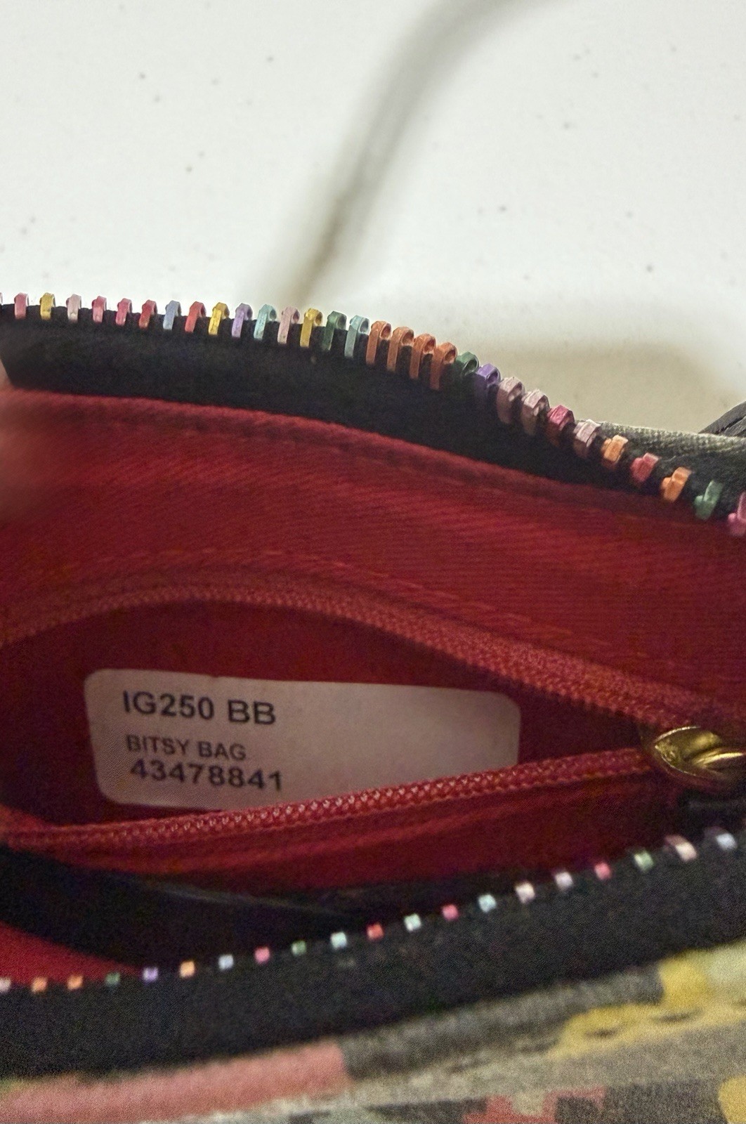 Vtg Dooney & Bourke Bitsy Mini Bag Black Multicolor Graffiti Purse Rainbow Y2K