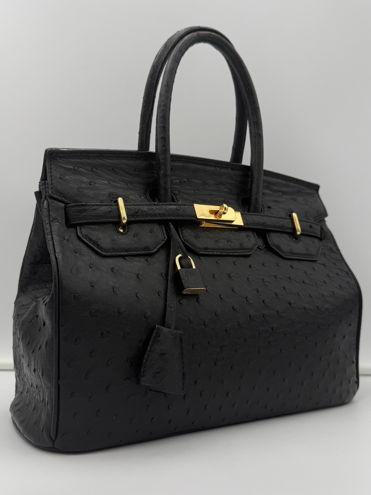 🇮🇹JARDIN DES SACS • Borsa con Tracolla Alta 32 Bag in OSTRICH • Made in ITALY