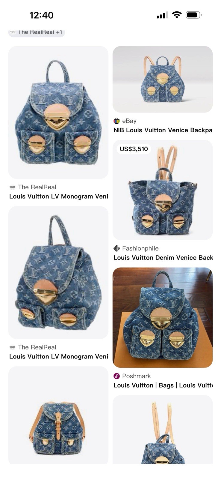 Louis Vuitton Monogram Blue Backpack Small Gold Hardware w/ Original Box