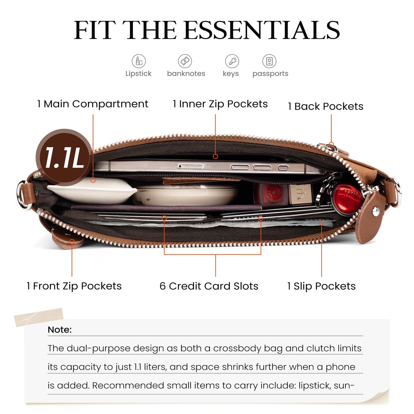 befen Leather Wristlet Wallets for Women, RFID Blocking Small Crossbody Bags,…