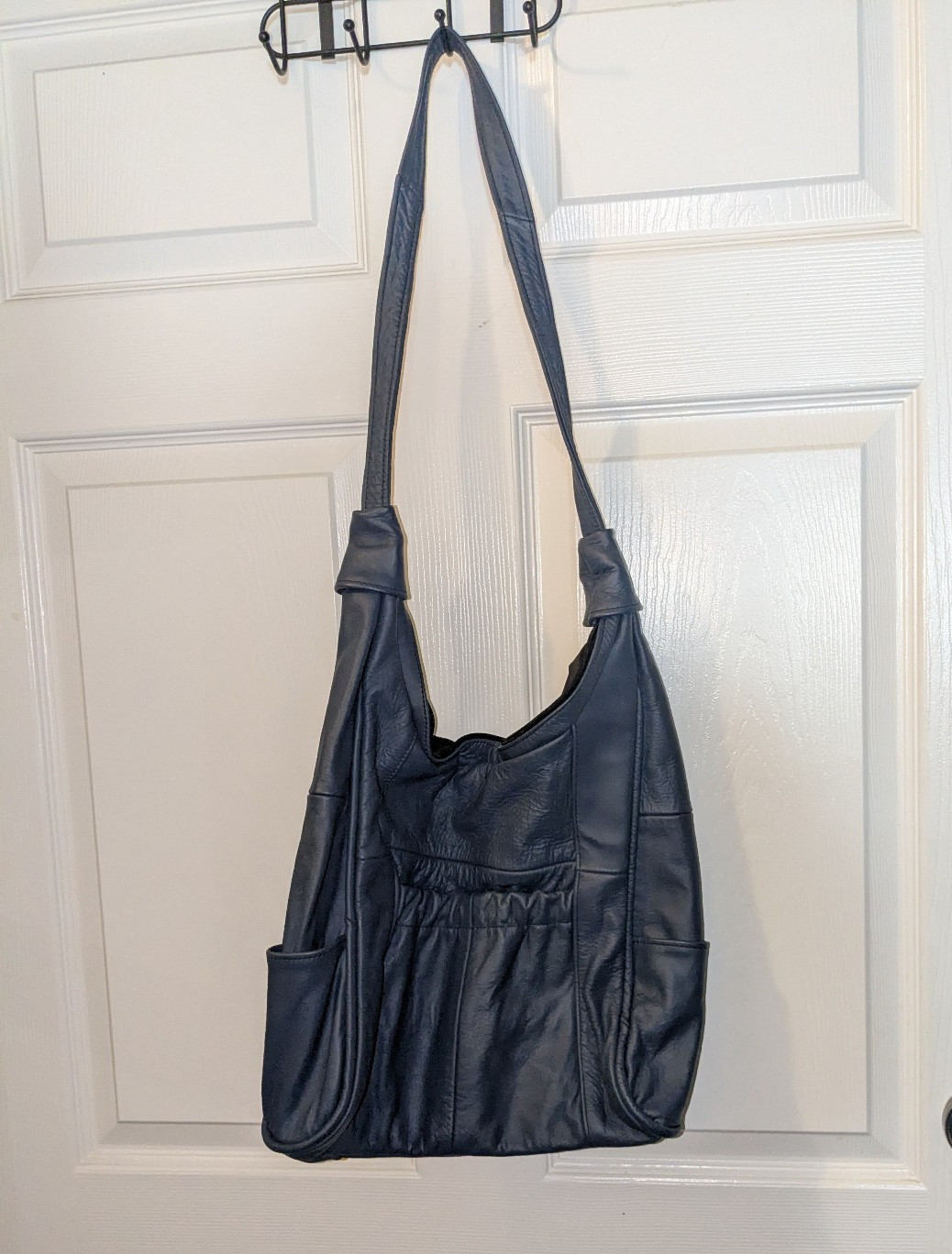 Made in Mexico NEW Blue Genuine Leather Hobo Purse w/Zipper