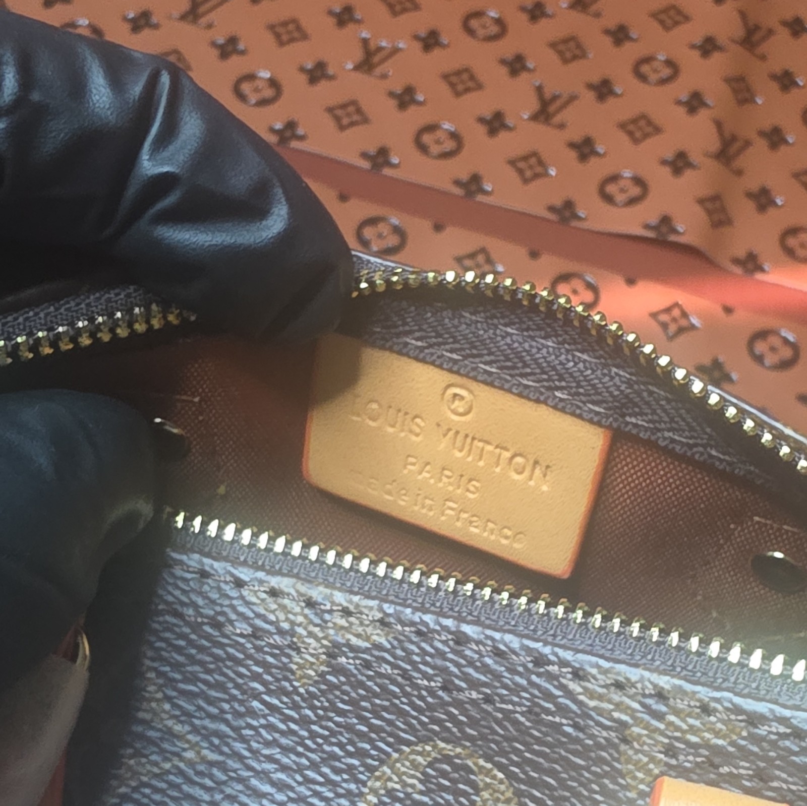 Louis Vuitton Monogram Small Brown Top Handle Zip Bag w/ Detachable Strap