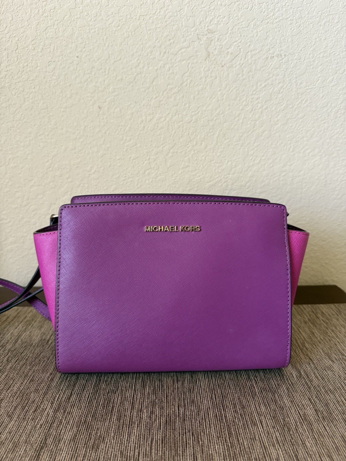 Michael Kors Selma Medium Saffiano Leather Crossbody Bag Pomegranate Multi