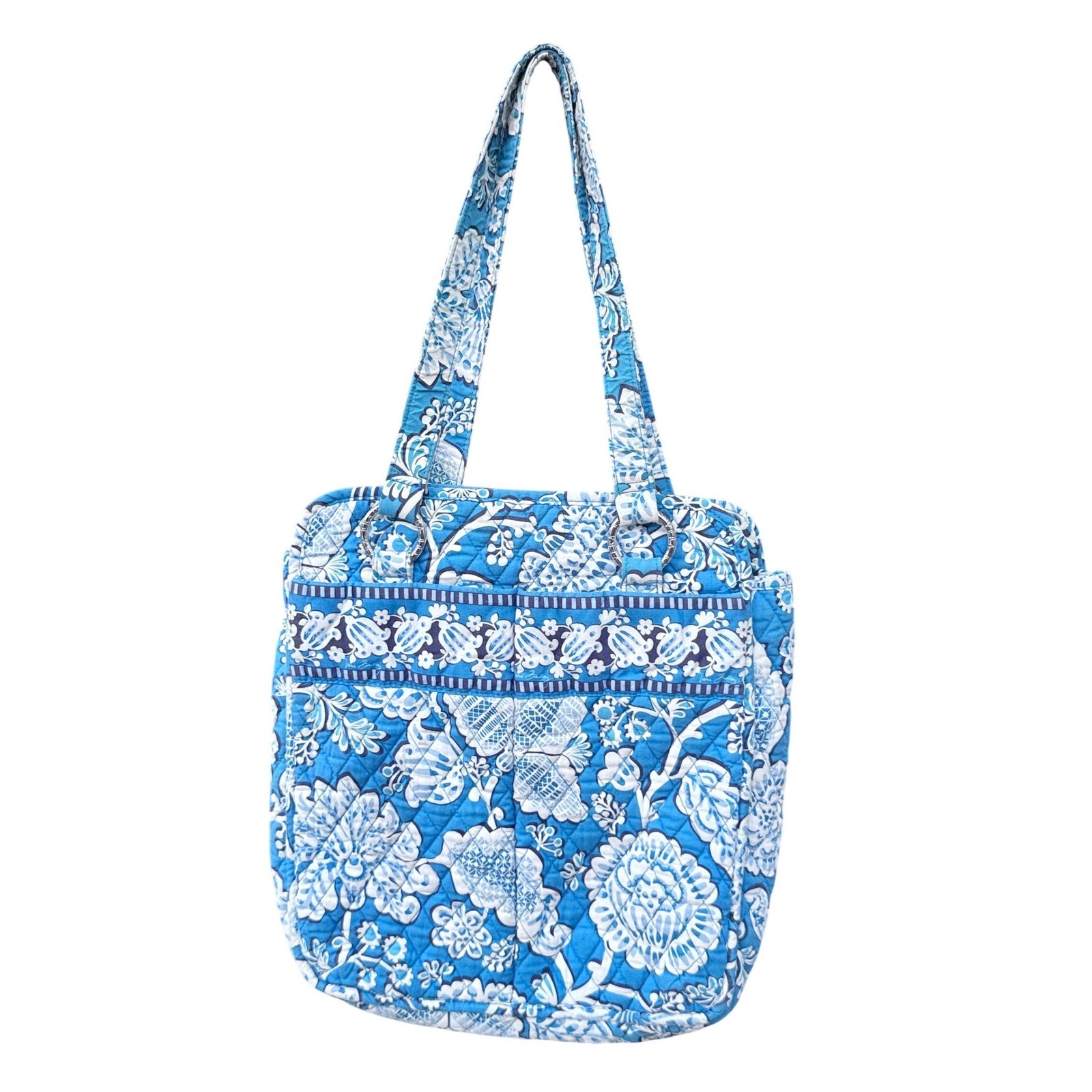Vera Bradley Blue Lagoon Tote Bag Comfy Cozy Quilted Cotton Retired Cottagecore