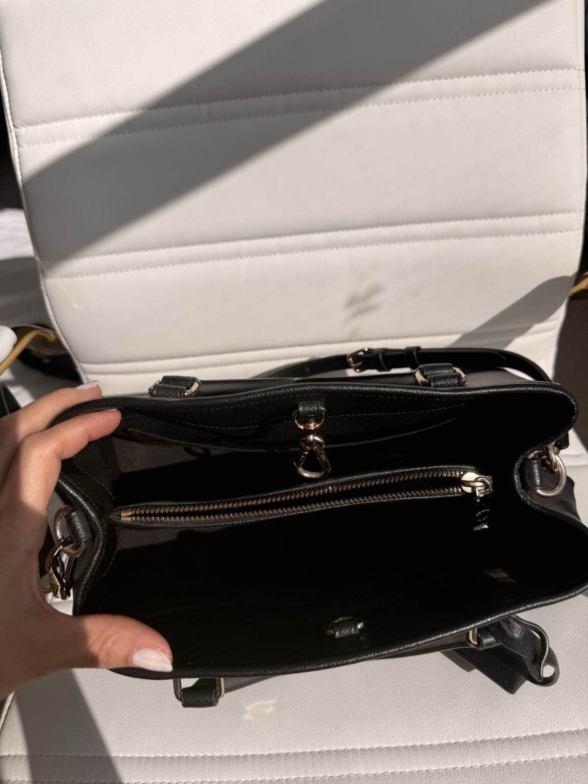 Coach Margot Satchel Black Leather Handbag Purse Removable strap authentic