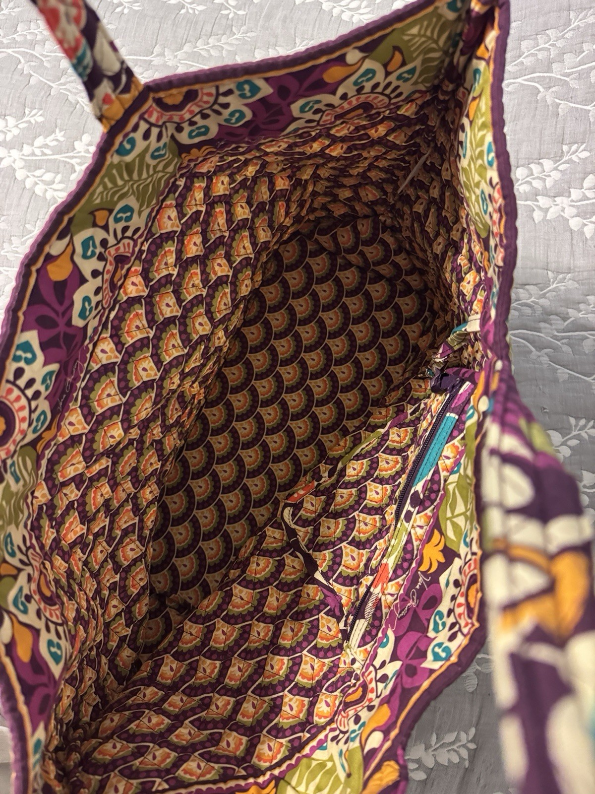 Retired VERA BRADLEY Grand Tote Plum Crazy Purple Quilted Floral Travel Bag NWT