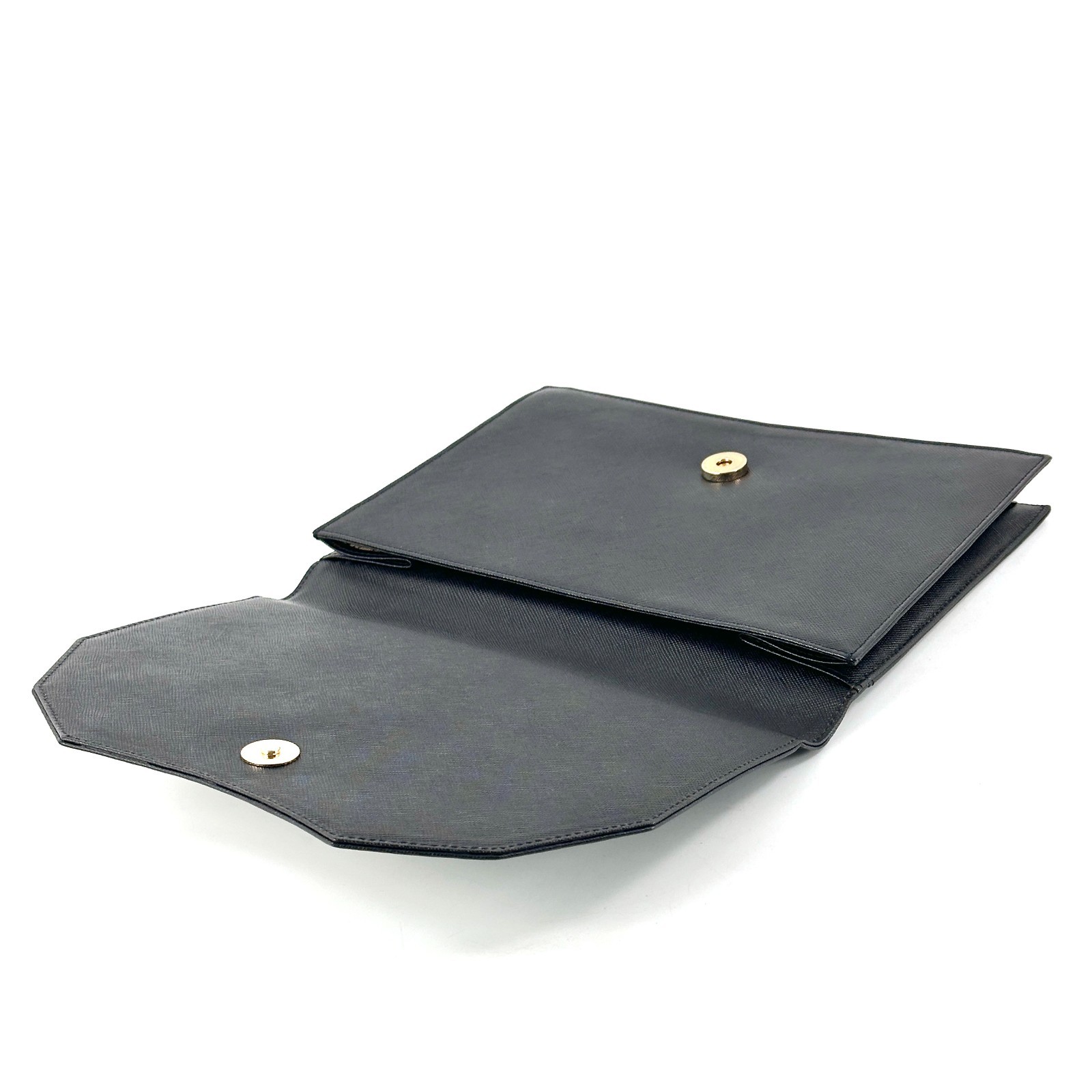Saint Laurent Black Saffiano Leather Clutch Bag YSL Yves Saint Laurent Authentic