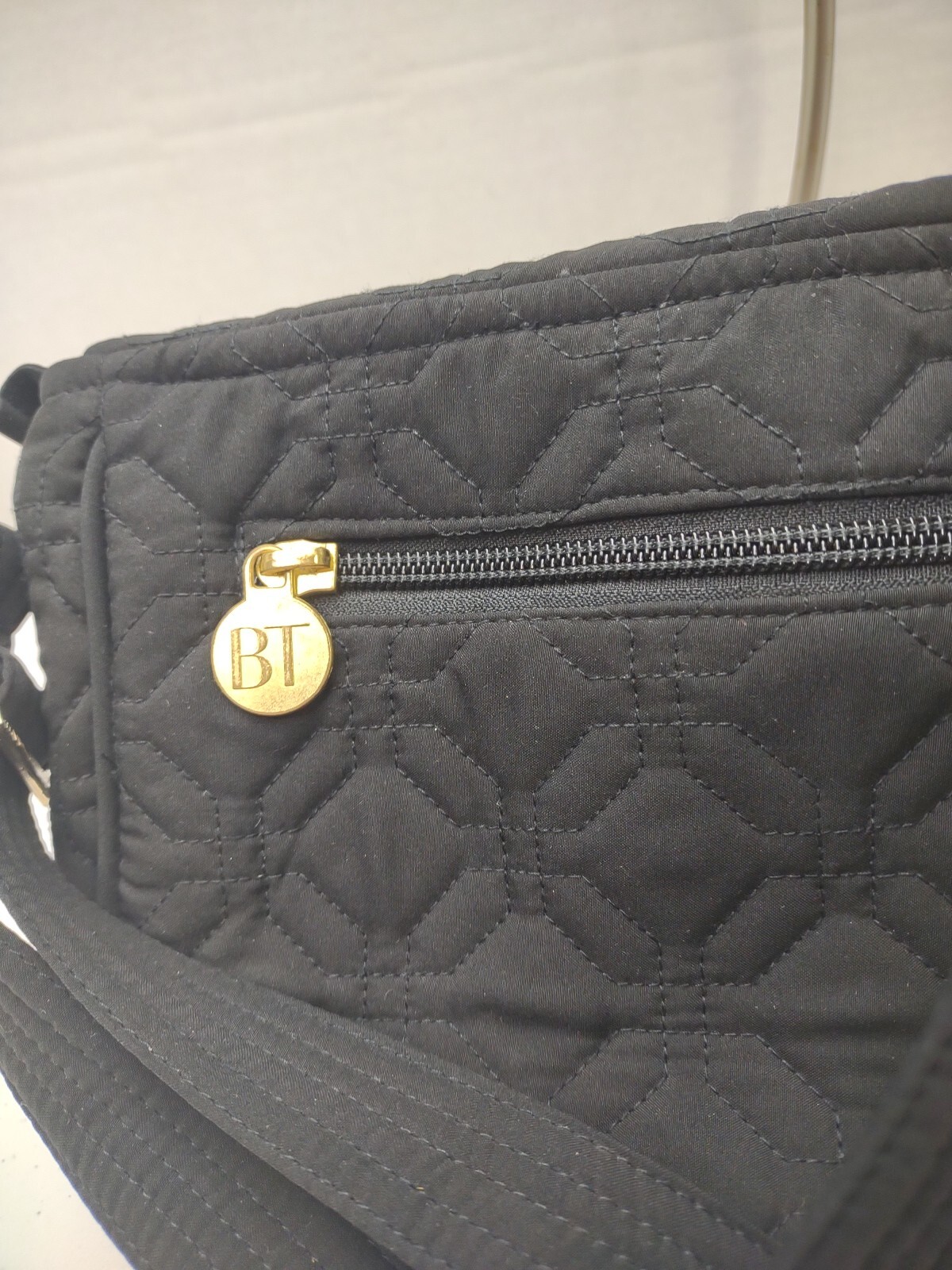 Bella Taylor Quilted Small Evening 3 Pocket Purse Double Straps Black 9“ X 6“