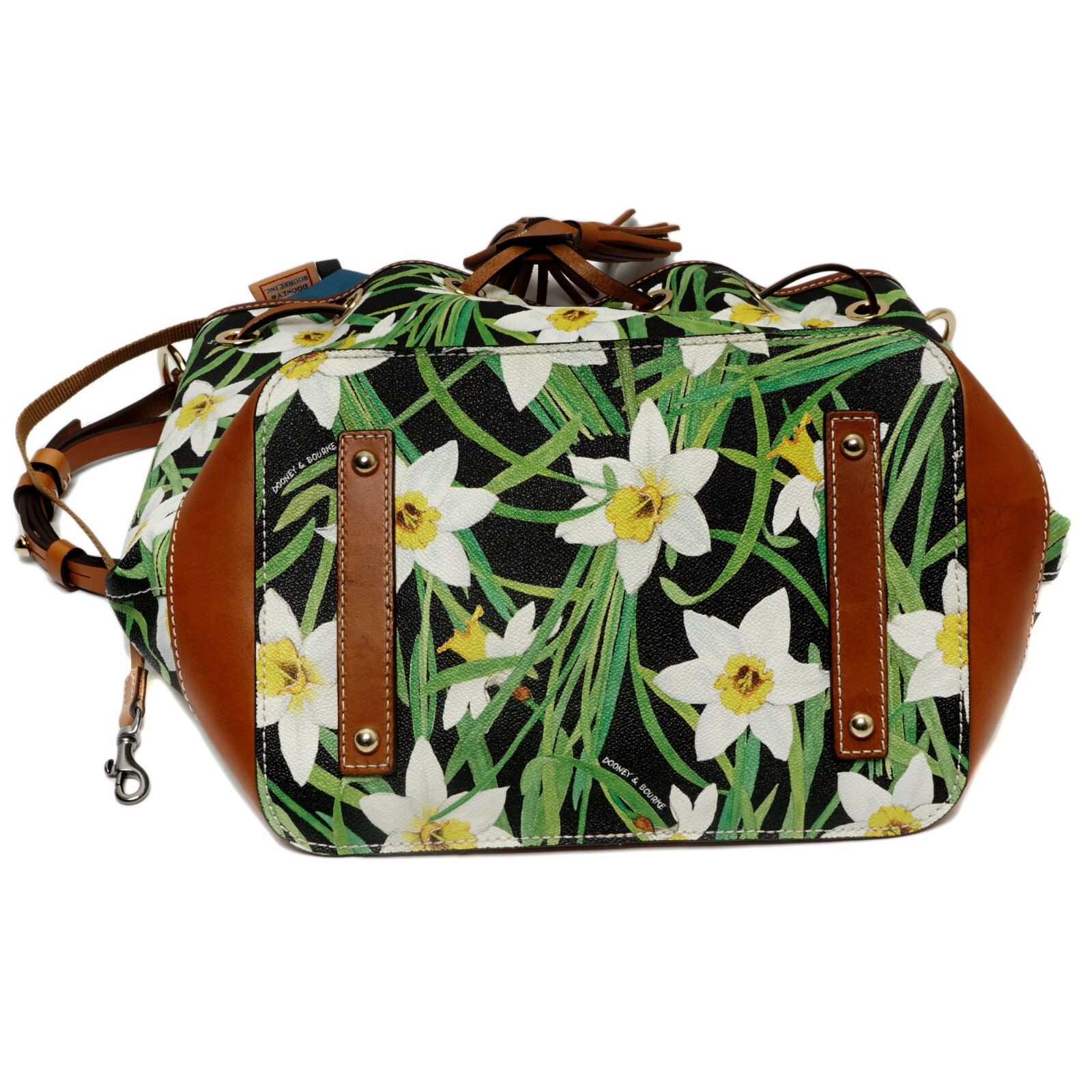Dooney & Bourke Daffodil Drawstring Bag Black, Yellow, White, Green Bucket Bag