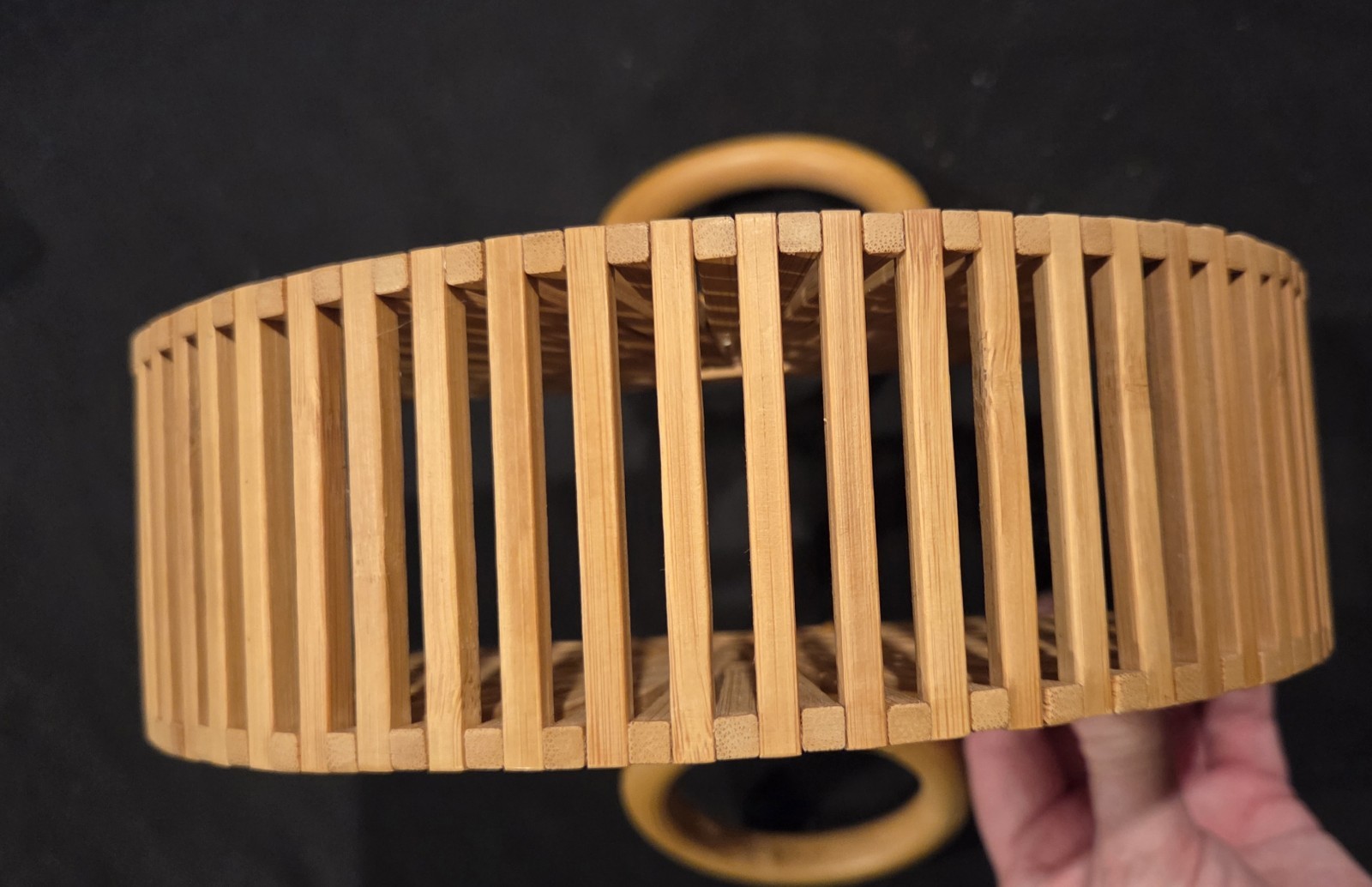 Vintage Bamboo Cage Handbag Purse Round Handles Boho Retro