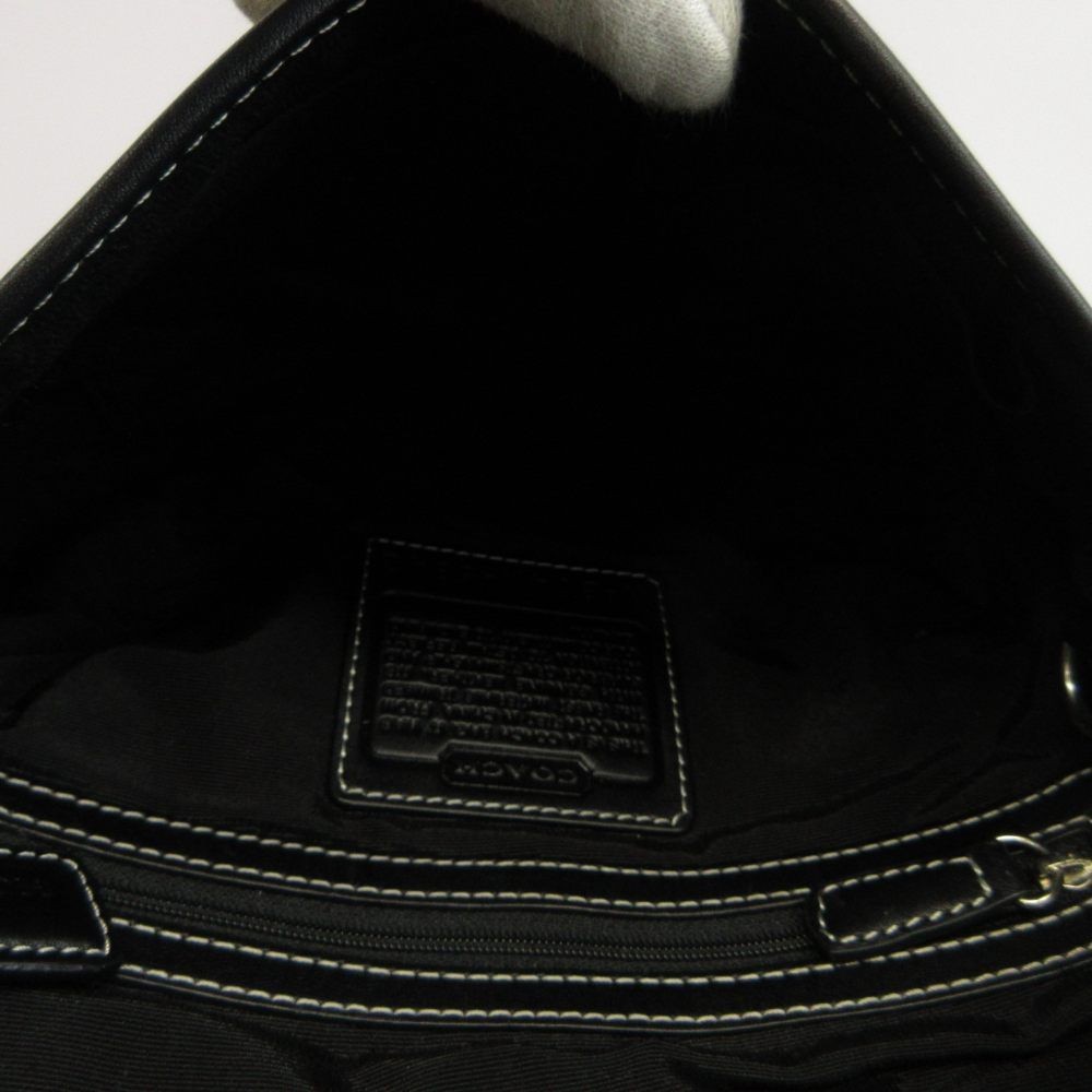 Authentic Coach Signature Black Canvas Leather Shoulder Bag 20cm x 27.5cm Damage