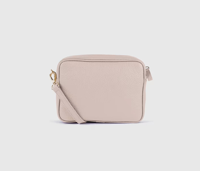 Quince Italian Leather Crossbody Bag Dusty Pink