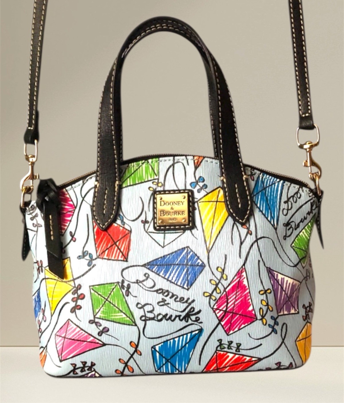 Dooney & Bourke Kites Ruby Mini Bitsy Crossbody Purse Bag Adjustable Strap EUC