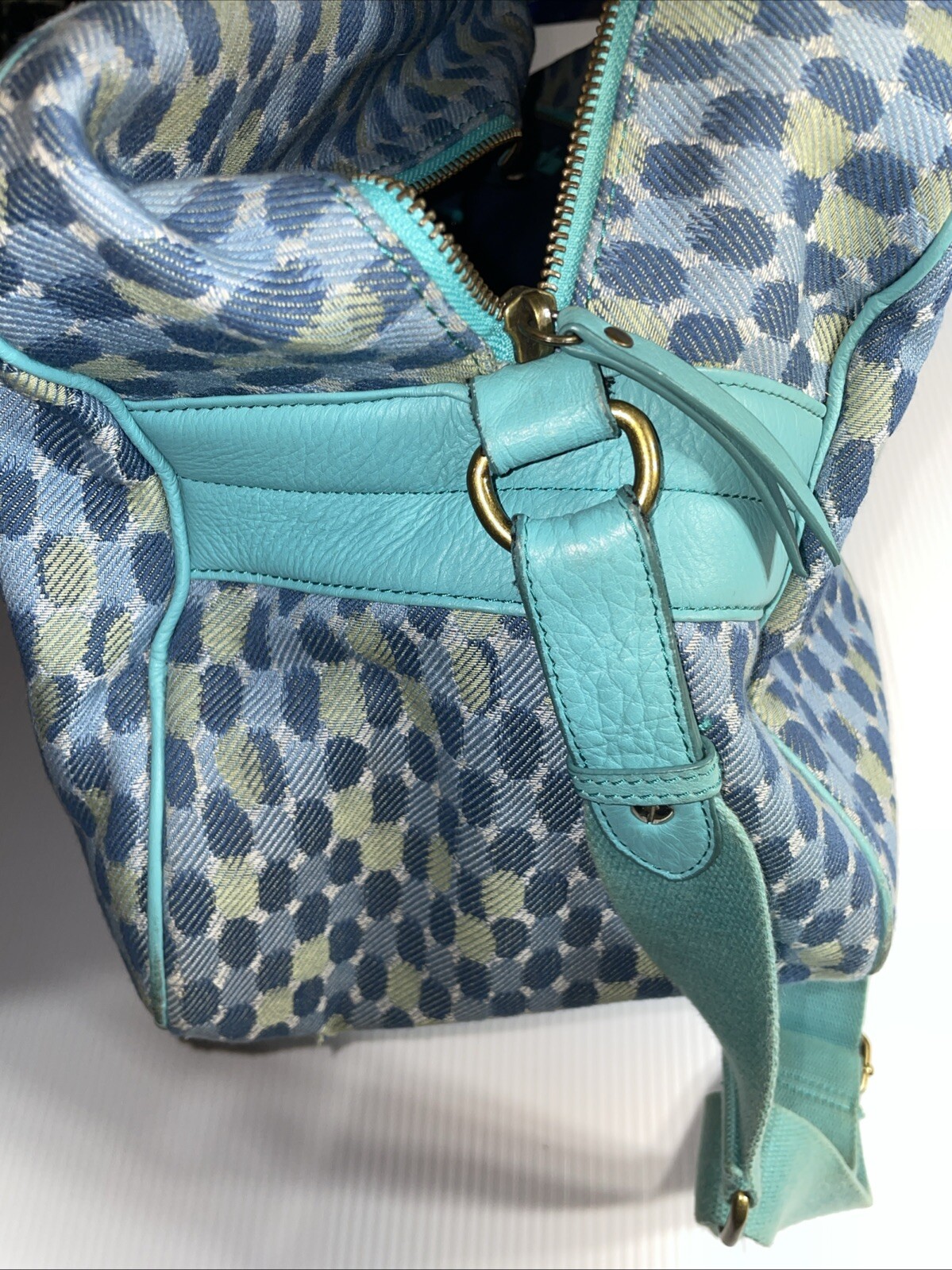 Hayden Harnett Paule Marrot Petit Points Nuit Clarice Train Case Handbag Peacock