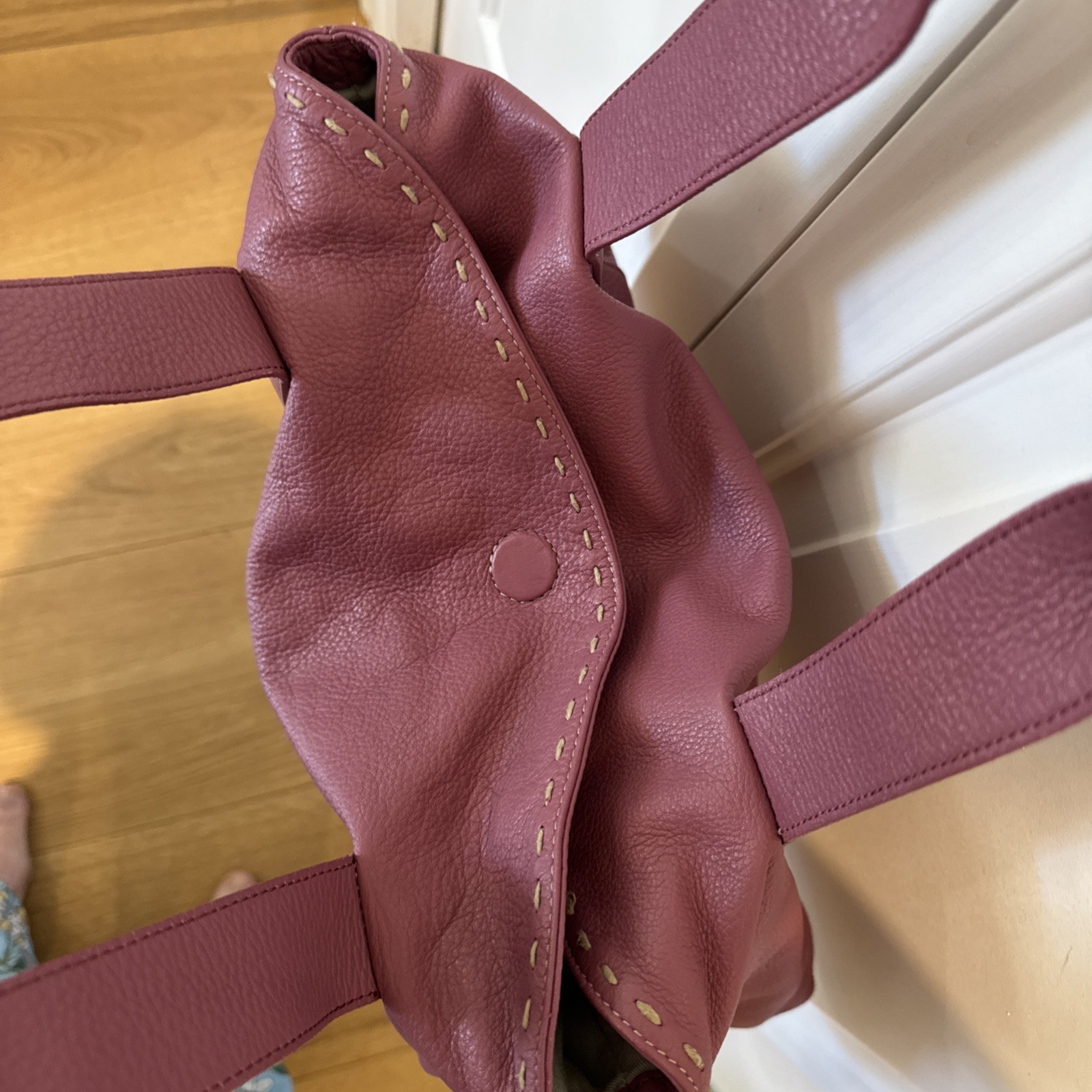 Sigrid Olsen vintage Rose Pink Pebbled Leather handbag