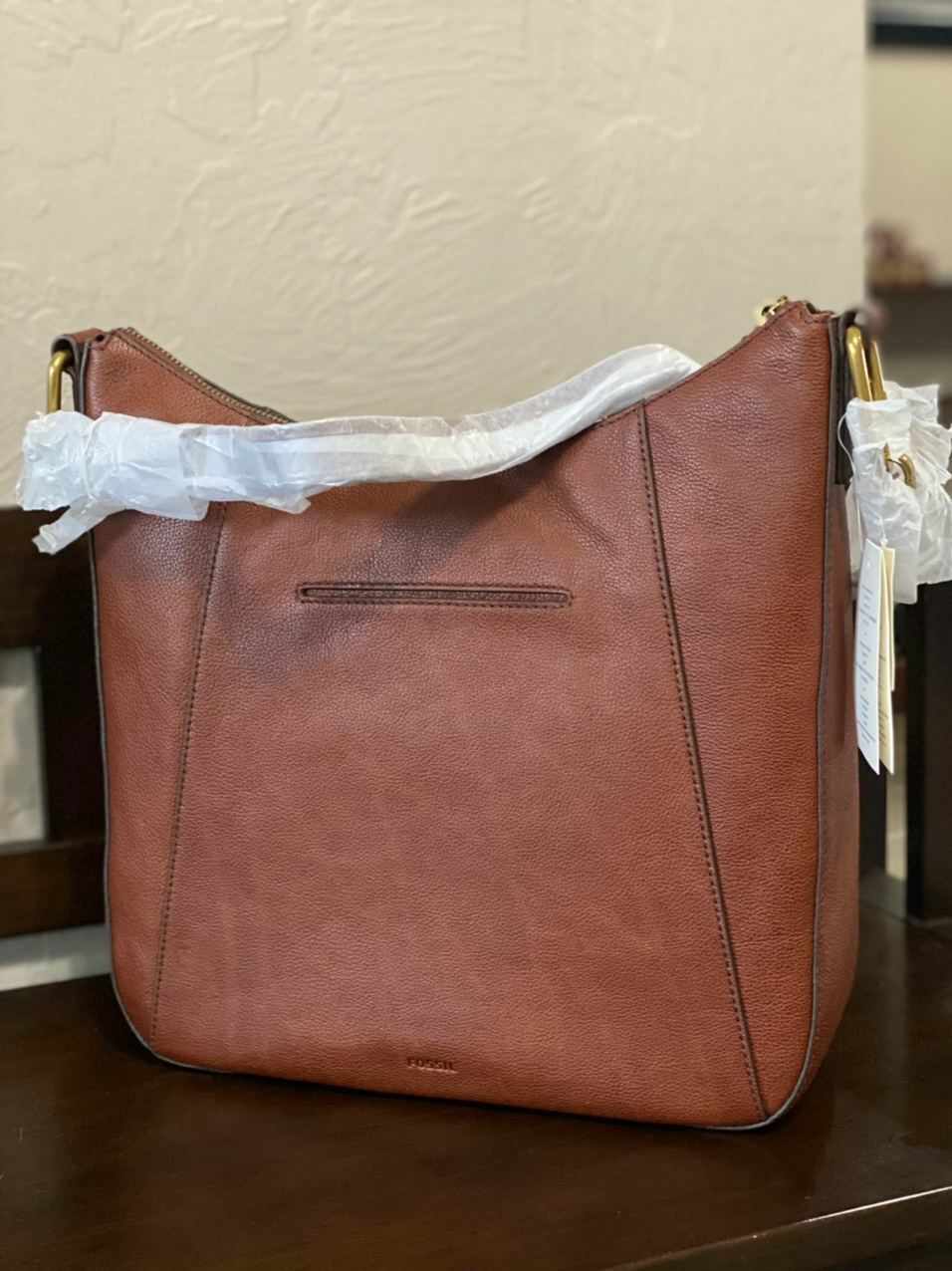 Fossil Talia Hobo Crossbody Shoulder Bag Brown Leather SHB2716213 $228 Retail Y