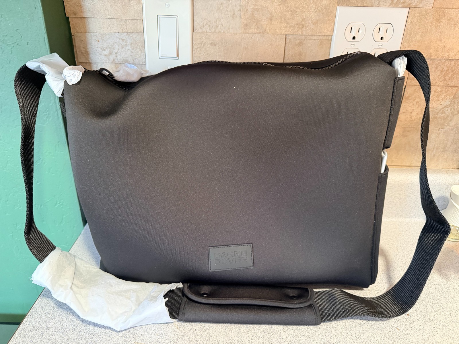 Dagne Dover Black Enzo Messenger Bag and Pouch – Unisex