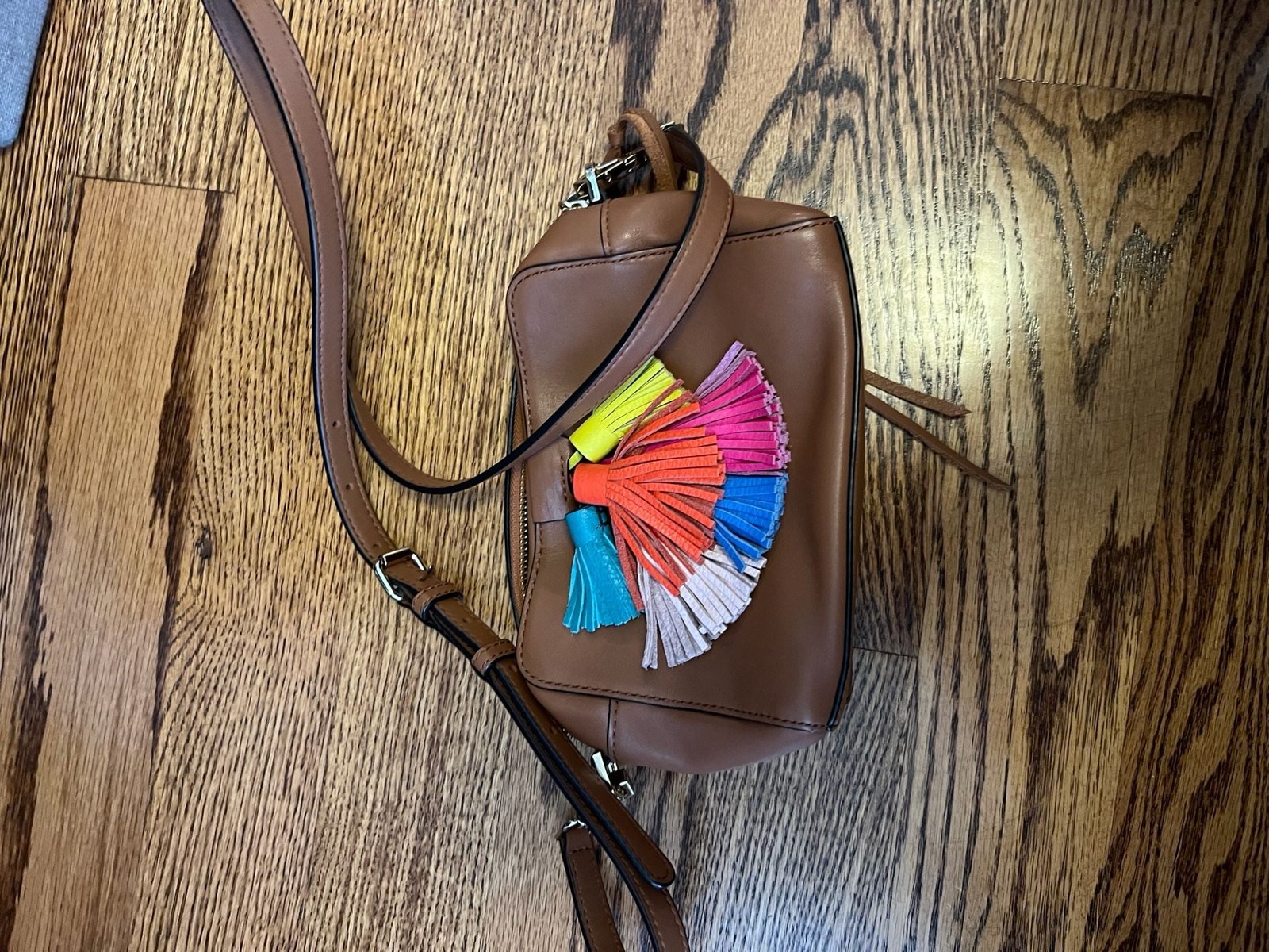 Rebecca Minkoff Camel Leather Multi-Tassel Crossbody Bag