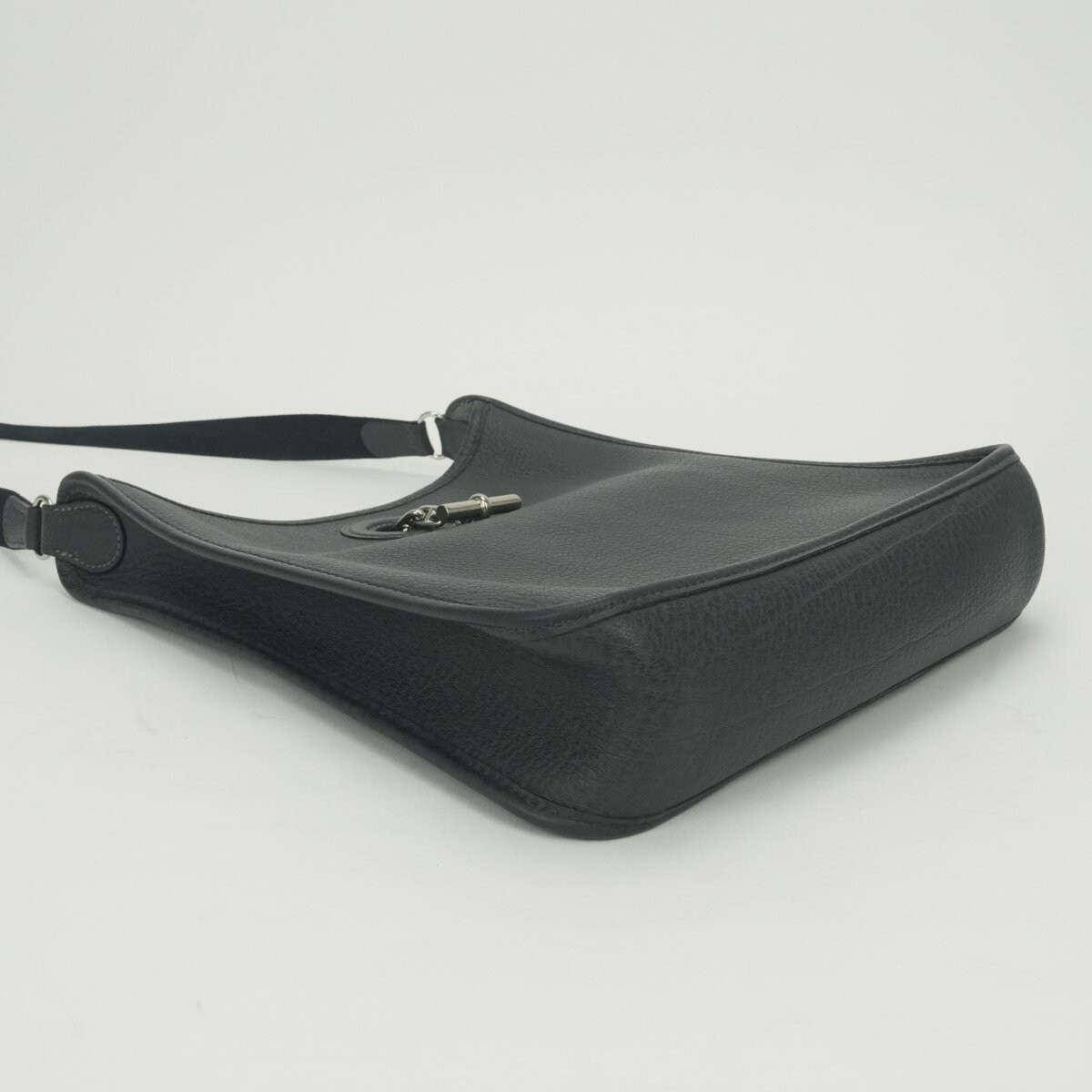 Hermes Vespa PM Crossbody Shoulder Bag 11in Veau Buffle Leather Graphite Gray 99