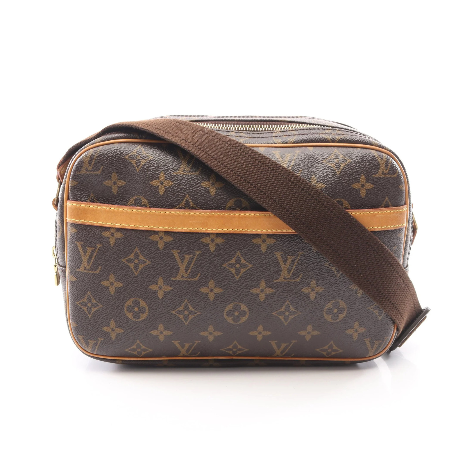 Louis Vuitton Reporter PM Shoulder Bag Brown PVC #RCB13931