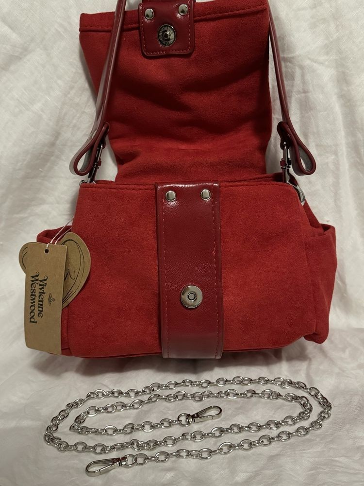 Vivienne Westwood Hazel Treasure Handbag Suede Leather Burgundy F/S JP [DDP]