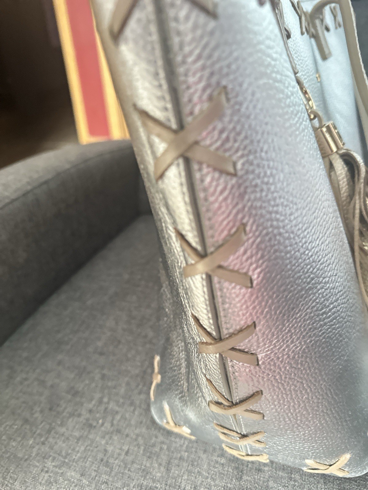 Silver Tote Bag W/ Tassel