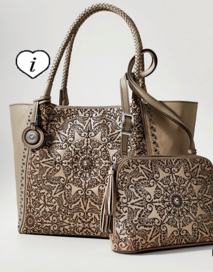 Brighton Ferrara Rafaela Studded Leather Purse & Wallet Set in Beechwood Lovely!