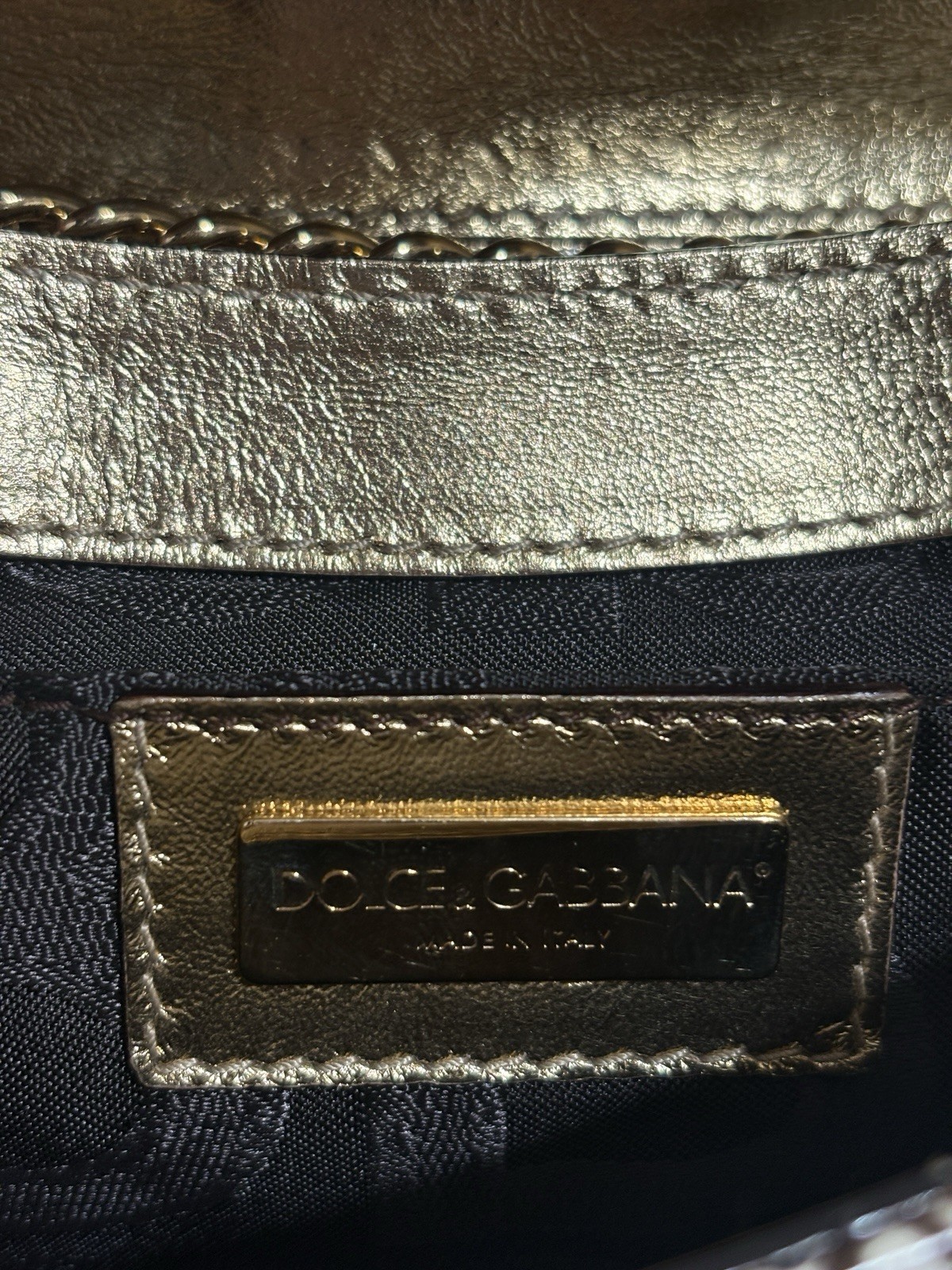 Vtg Dolce & Gabbana Ivory Snakeskin Bag