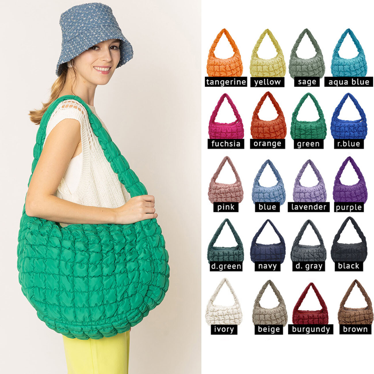 Do Everything in Love Women Solid Color Soft Extra Large Quilted Shoulder Bag