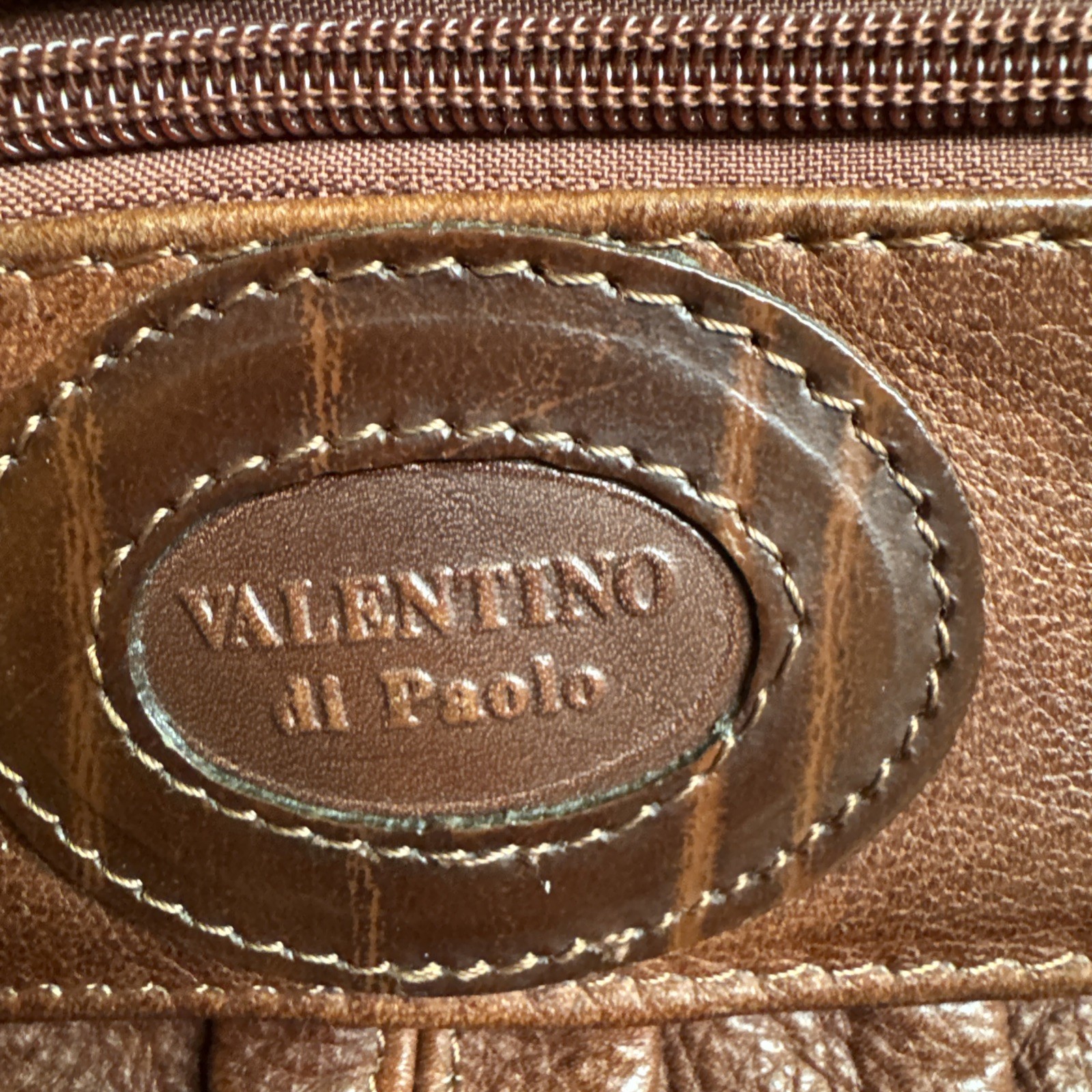 Valentino Di Paolo Brown Leather Shoulder Bag Handbag Purse Italy 12×14