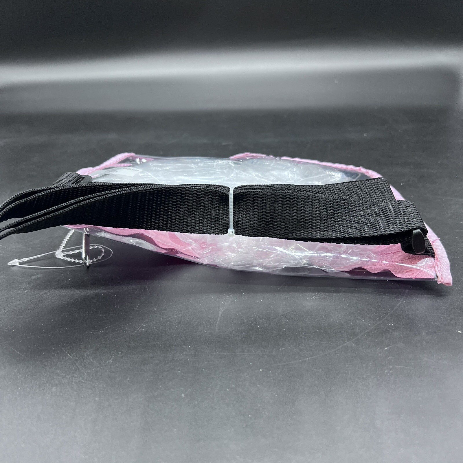 Conair Clear Pink Trim Fanny Pack Belt Bag Hip Sports Events Work Easy Inspect