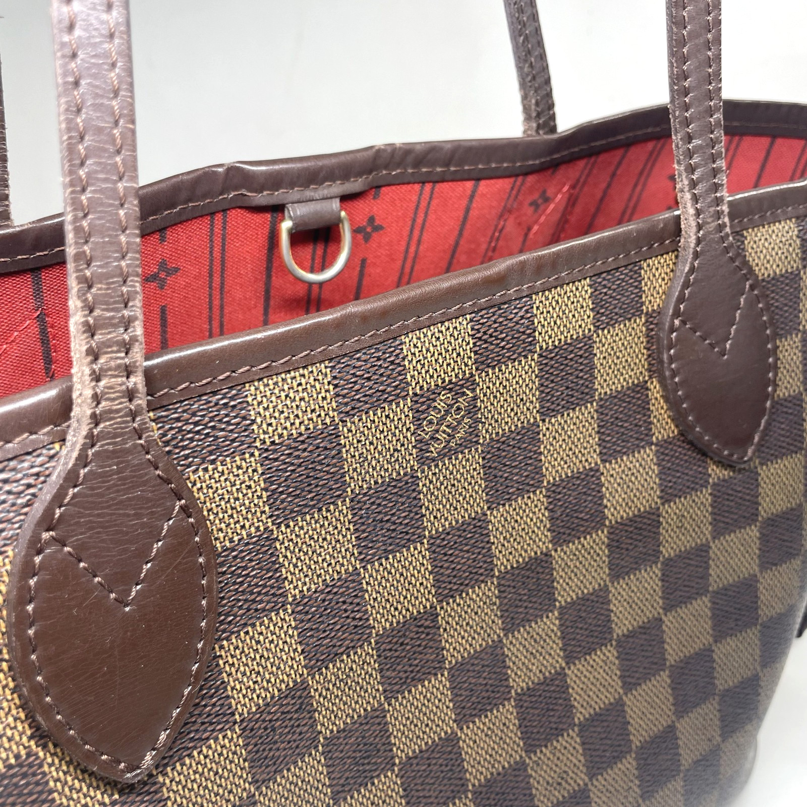 LOUIS VUITTON Neverfull PM N51109 Damier Ebene Tote Shoulder Bags Authentic