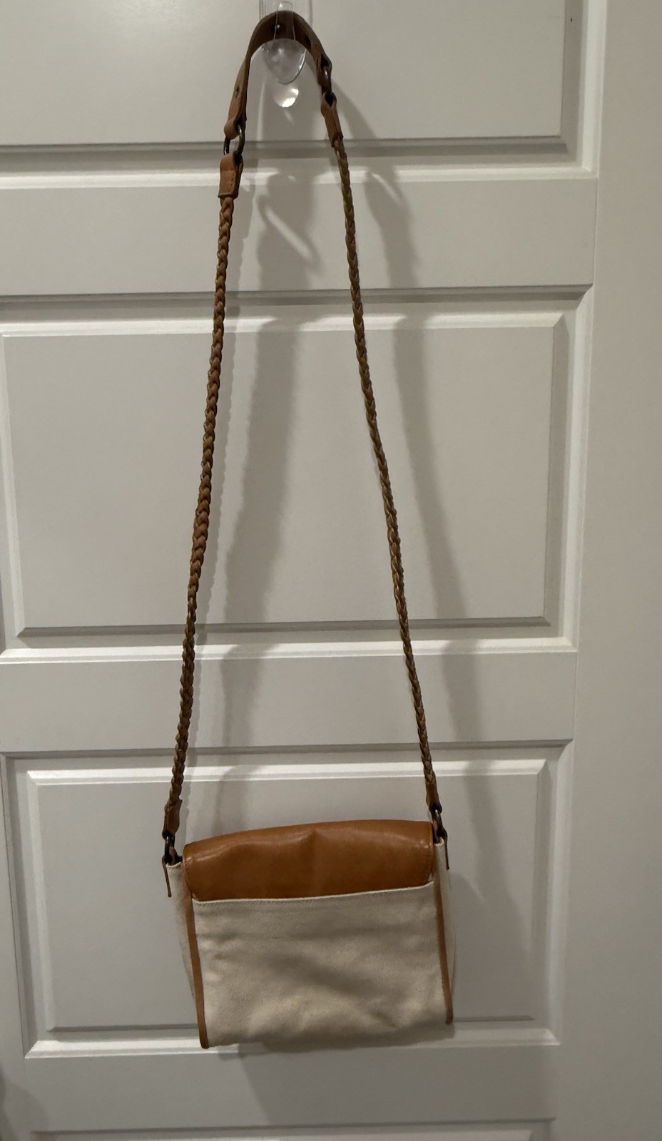 Kate Moss for Longchamp Vintage Brown Leather Crossbody Bag with Braided Strap