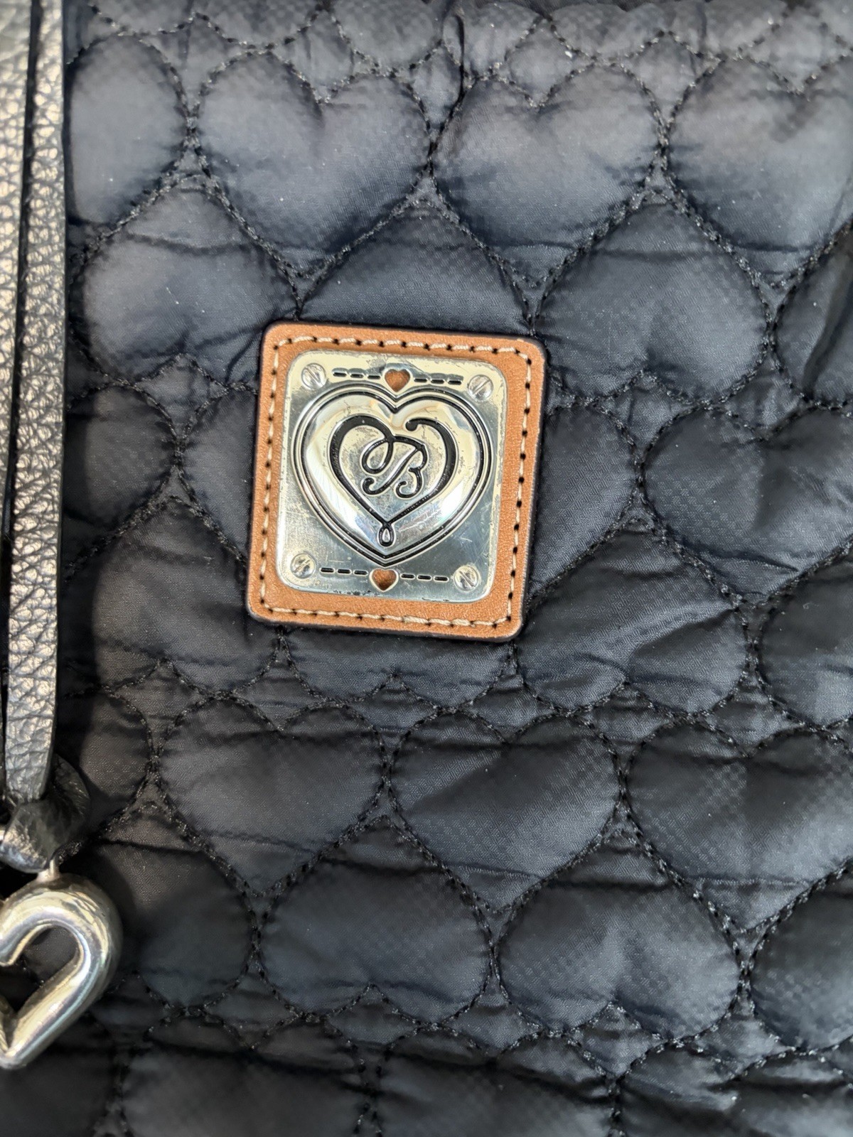 Brighton Black Large Quilted Tote Bag Heart to Heart Collection