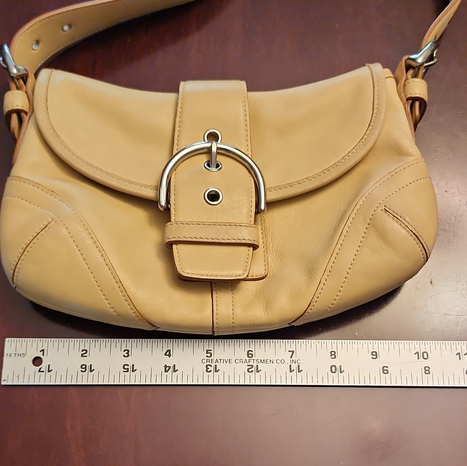 Coach Vintage Tan Soho Leather w/Buckles Shoulder Bag Y2K