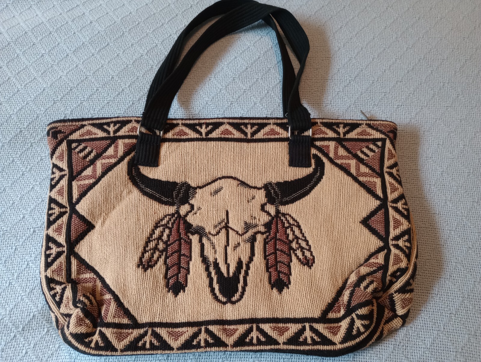 El PASO SADDLE BLANKET CO. Western Design Texas Longhorn Large Bag Purse