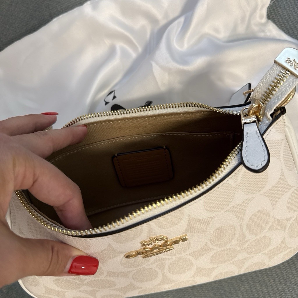 Coach White Bag Women’s Satchel Top Handle Bag, Medium – Chalk White