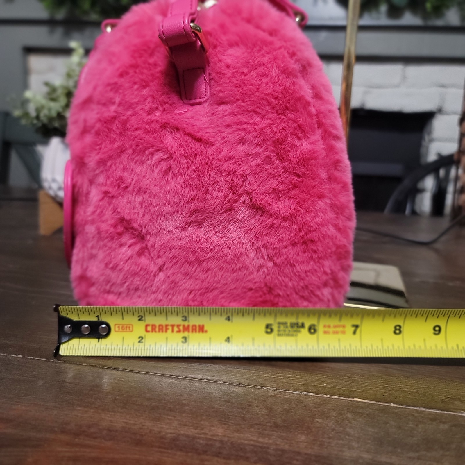 Juicy Couture Free Love Satchel Hot Pink Faux Fur Adjustable Crossbody Strap