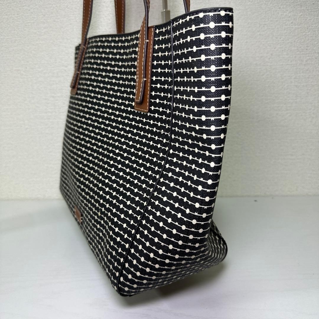 【FOSSIL】Fossil Geometric Pattern Canvas x Leather Tote Bag (Fits A4 size)